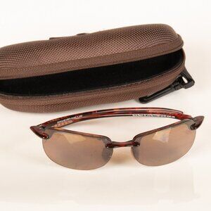 MAUI JIM SANDY BEACH MJ-408-10 Japan Brown Tortoise Wrap Sunglasses 56-15-130